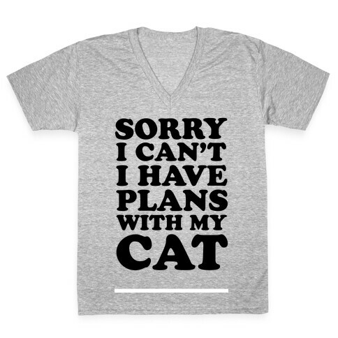 Cat Plans V-Neck Tee Shirt