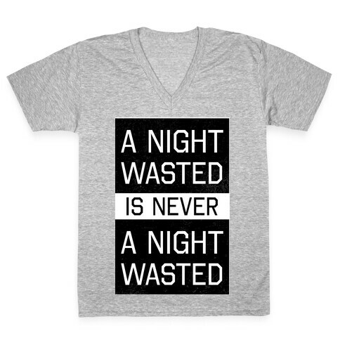 A Night Wasted is Never a Night Wasted V-Neck Tee Shirt