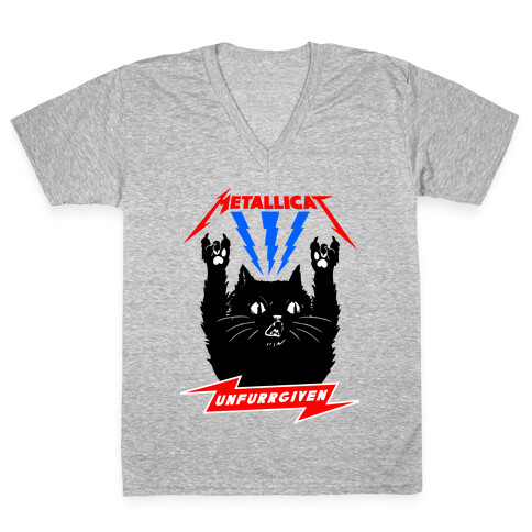 Metallicat Unfurrgiven V-Neck Tee Shirt