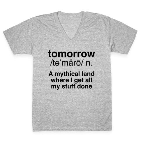 Tomorrow Definition V-Neck Tee Shirt