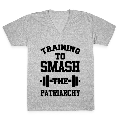 Training to Smash the Patriarchy V-Neck Tee Shirt