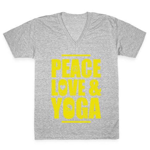 Peace Love Yoga V-Neck Tee Shirt