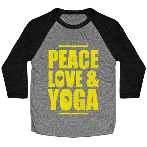 Peace Love Yoga Baseball Tee