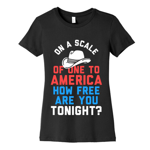 On a Scale of One To America (White Ink) Womens T-Shirt