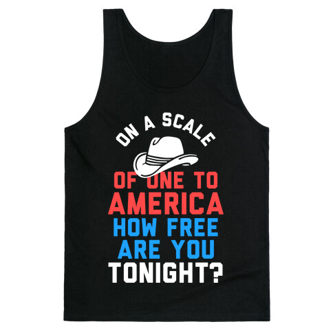 On a Scale of One To America (White Ink) Tank Top