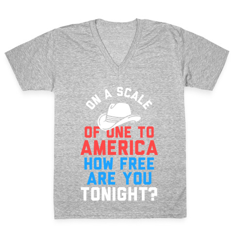 On a Scale of One To America (White Ink) V-Neck Tee Shirt