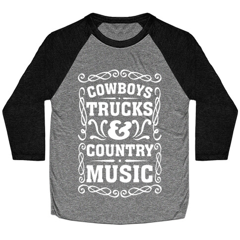 Cowboys Trucks & Country Music Baseball Tee