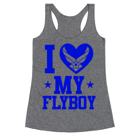 I Love My Flyboy Racerback Tank Top