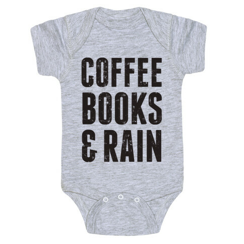 Coffee Books & Rain (Vintage) Baby One-Piece