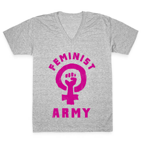 Feminist Army V-Neck Tee Shirt