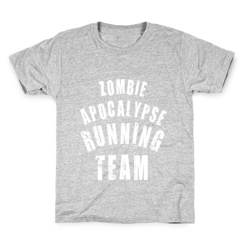 Zombie Apocalypse Running Team (White Ink) Kids T-Shirt
