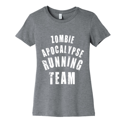 Zombie Apocalypse Running Team (White Ink) Womens T-Shirt