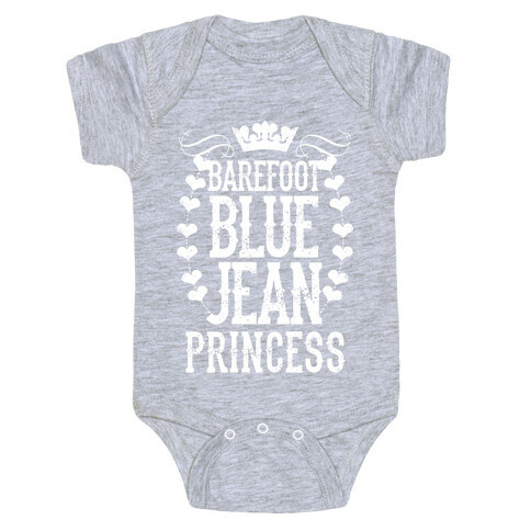 Barefoot Blue Jean Princess Baby One-Piece