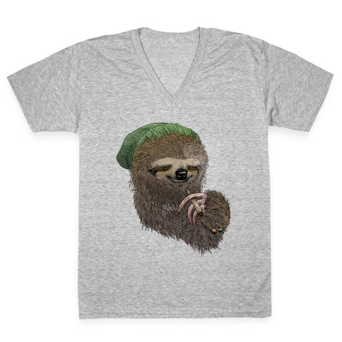 Dank Sloth V-Neck Tee Shirt