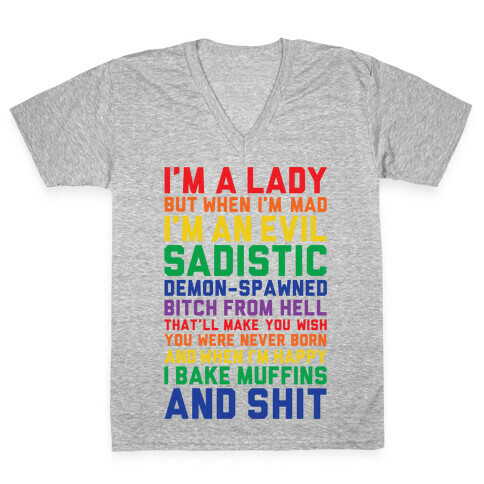 I'm A Lady V-Neck Tee Shirt