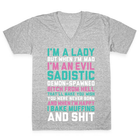 I'm A Lady V-Neck Tee Shirt