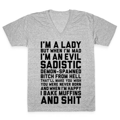 I'm A Lady V-Neck Tee Shirt