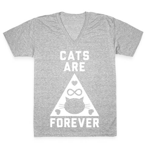 Cats Are Forever V-Neck Tee Shirt