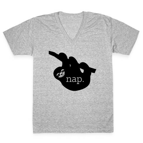 Sloth Nap V-Neck Tee Shirt