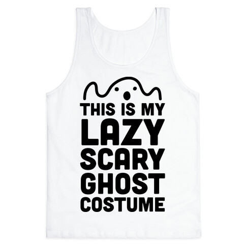 Lazy Scary Ghost Costume Tank Top