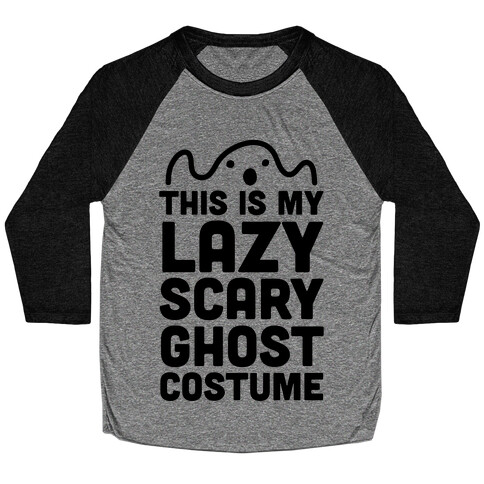 Lazy Scary Ghost Costume Baseball Tee