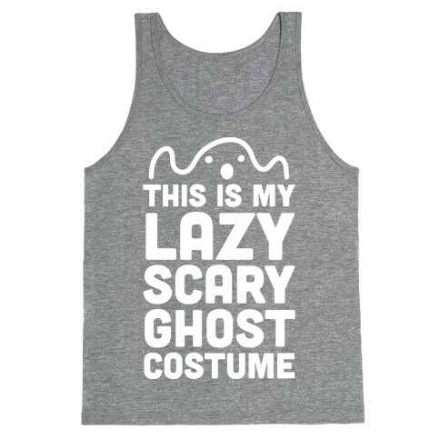 Lazy Scary Ghost Costume (White Ink) Tank Top
