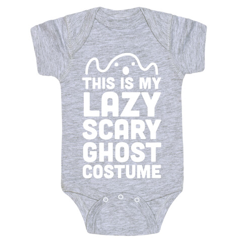 Lazy Scary Ghost Costume (White Ink) Baby One-Piece
