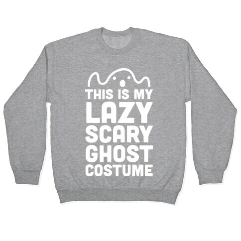 Lazy Scary Ghost Costume (White Ink) Pullover
