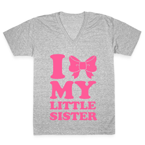 I Love My Little Sister V-Neck Tee Shirt