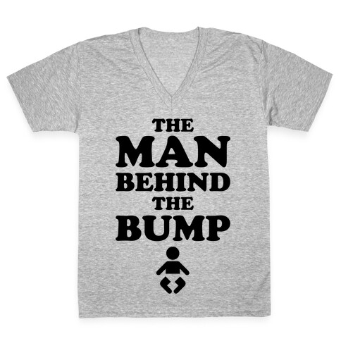 The Man Behind The Bump V-Neck Tee Shirt