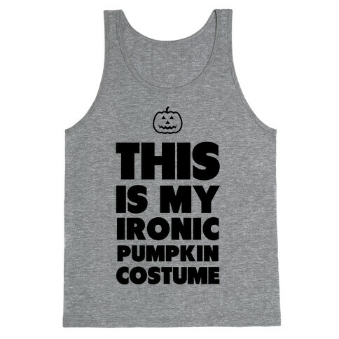 Ironic Pumpkin Costume Tank Top