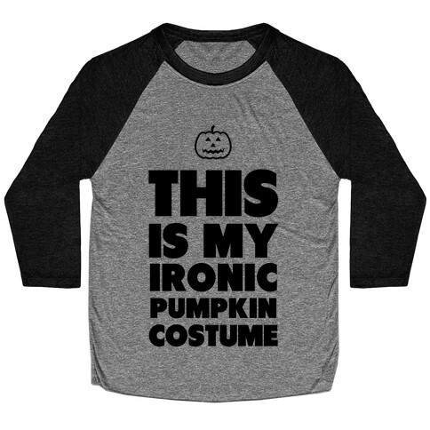 Ironic Pumpkin Costume Baseball Tee