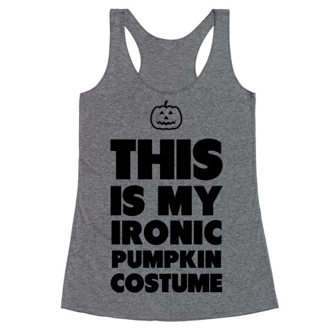 Ironic Pumpkin Costume Racerback Tank Top