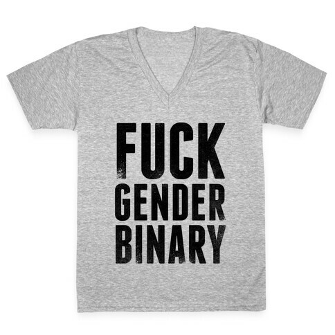 F*** Gender Binary V-Neck Tee Shirt