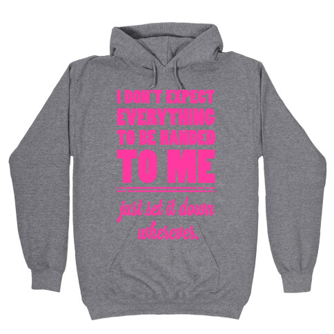 I Don't Expect Everything to be Handed to Me Hooded Sweatshirt