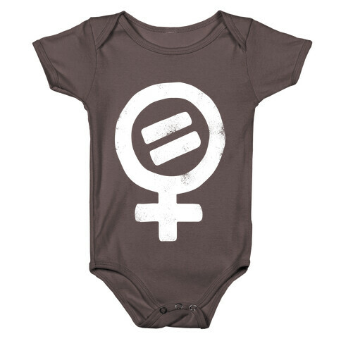 Vintage Women's Rights Logo (White Ink) Baby One-Piece