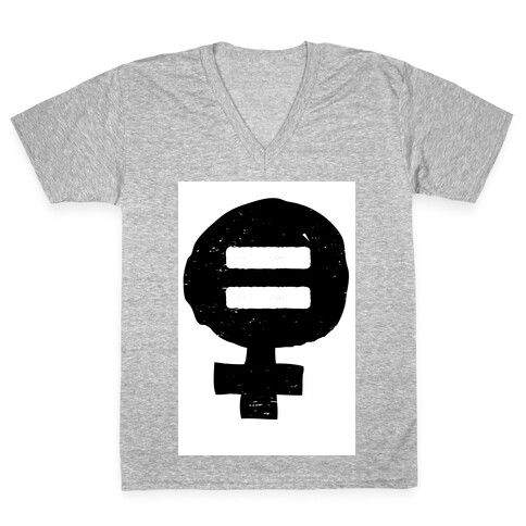 Feminism & Equality Symbol V-Neck Tee Shirt