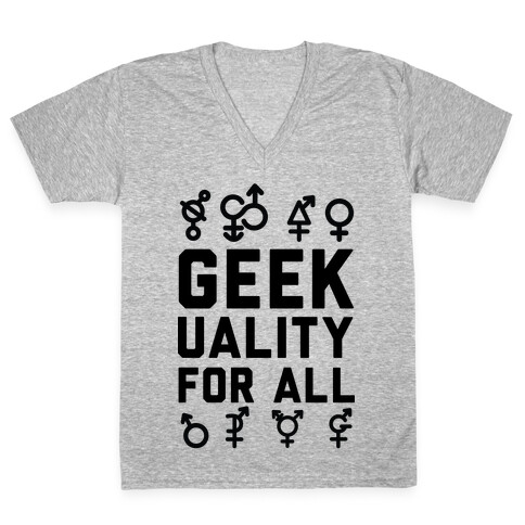 Geekuality For All V-Neck Tee Shirt