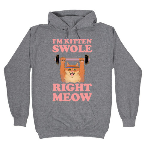 I'm Kitten Swole Right Meow Hooded Sweatshirt