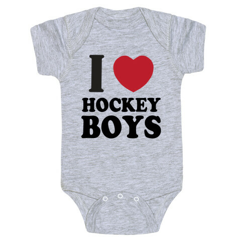 I Love Hockey Boys Baby One-Piece