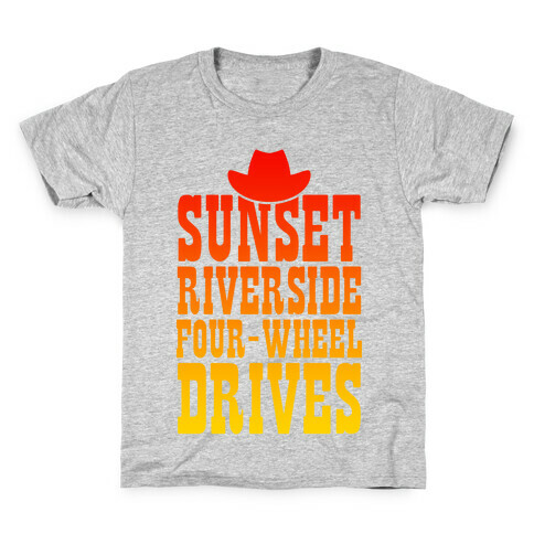 Sunset Riverside Four Wheel Drives Kids T-Shirt