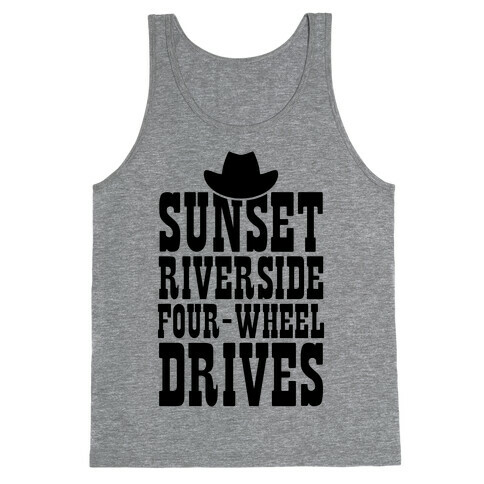 Sunset Riverside Four Wheel Drives Tank Top