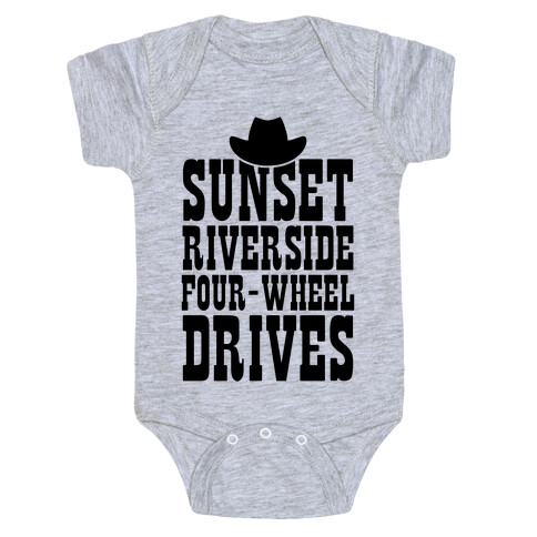 Sunset Riverside Four Wheel Drives Baby One-Piece