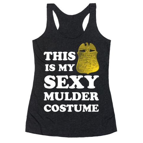 This Is My Sexy Mulder Costume (White Ink) Racerback Tank Top