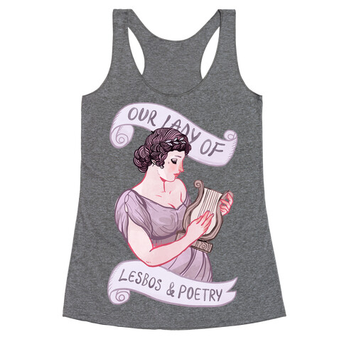 Sappho: Our Lady of Lesbos & Poetry Racerback Tank Top