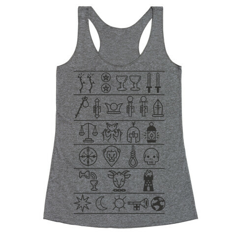 Tarot Card Icons Racerback Tank Top