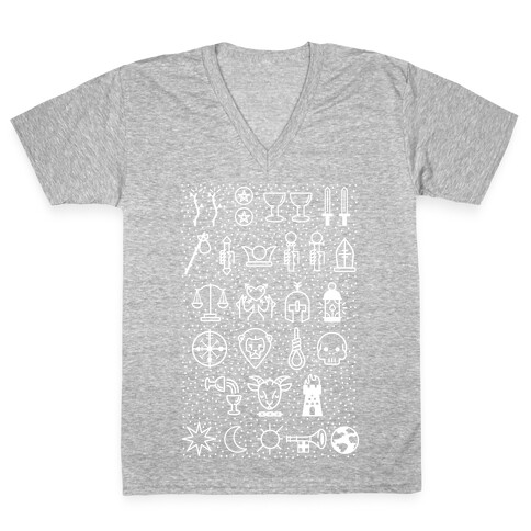 Tarot Card Icons V-Neck Tee Shirt