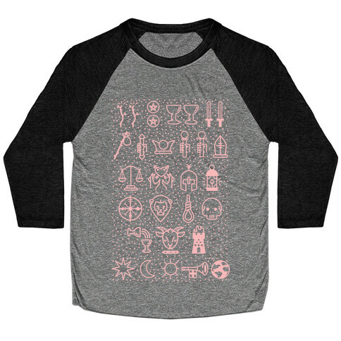 Tarot Card Icons Baseball Tee