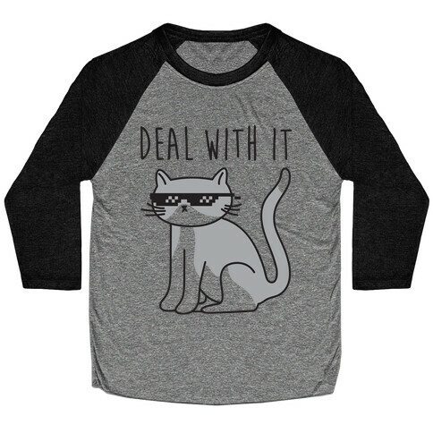Deal With It Cat Baseball Tee