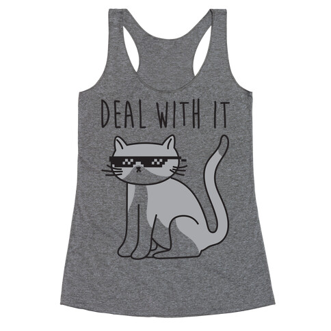 Deal With It Cat Racerback Tank Top